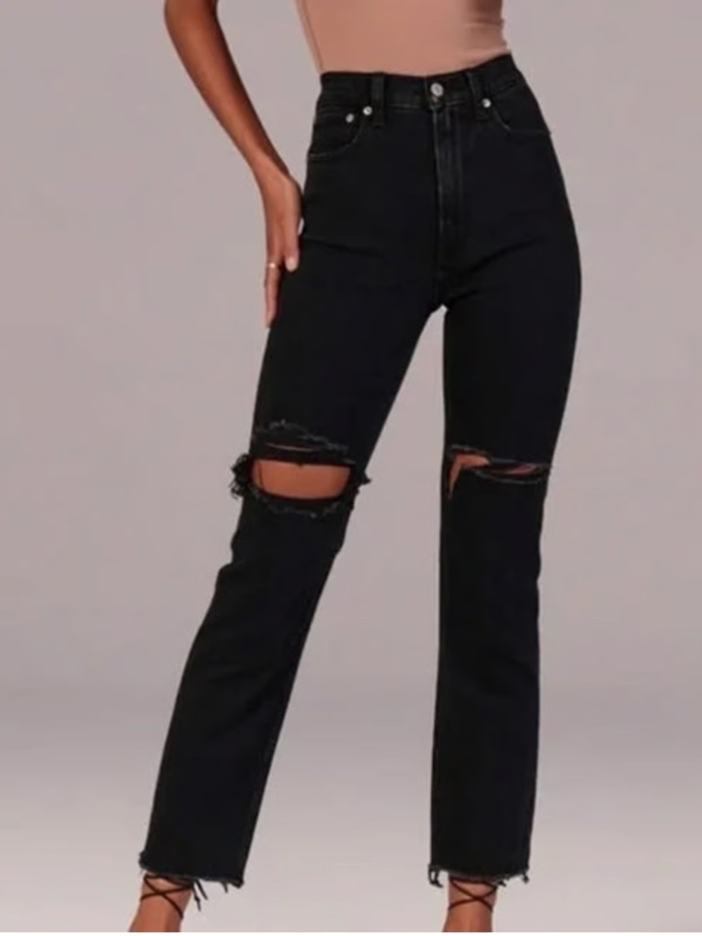 Abercrombie & Fitch Ankle Straight Ultra High Rise Jeans